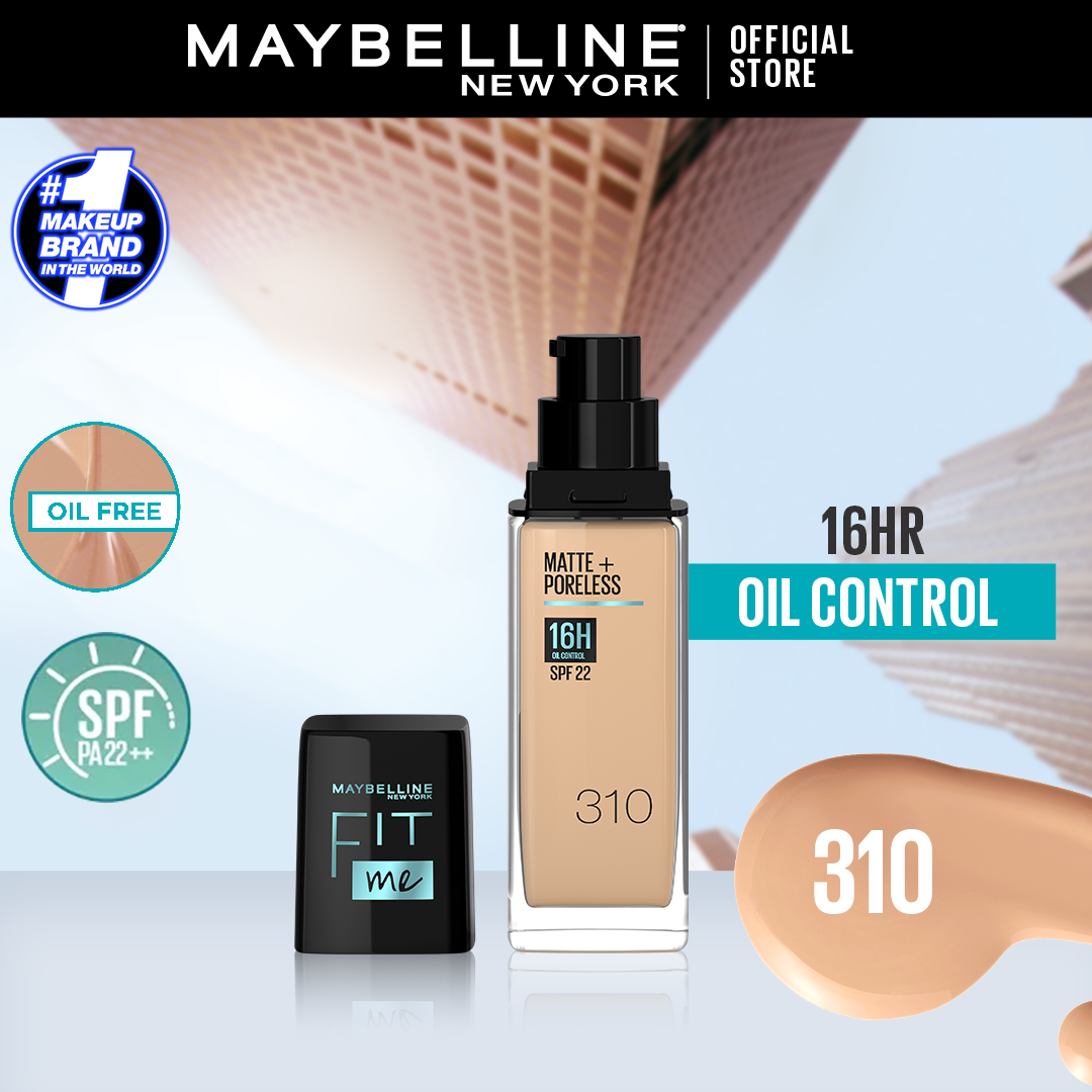 Maybelline Ny New Fit Me Matte + Poreless Liquid Foundation Spf 22 - 310 Sun Beige 30Ml - For Normal To Oily Skin