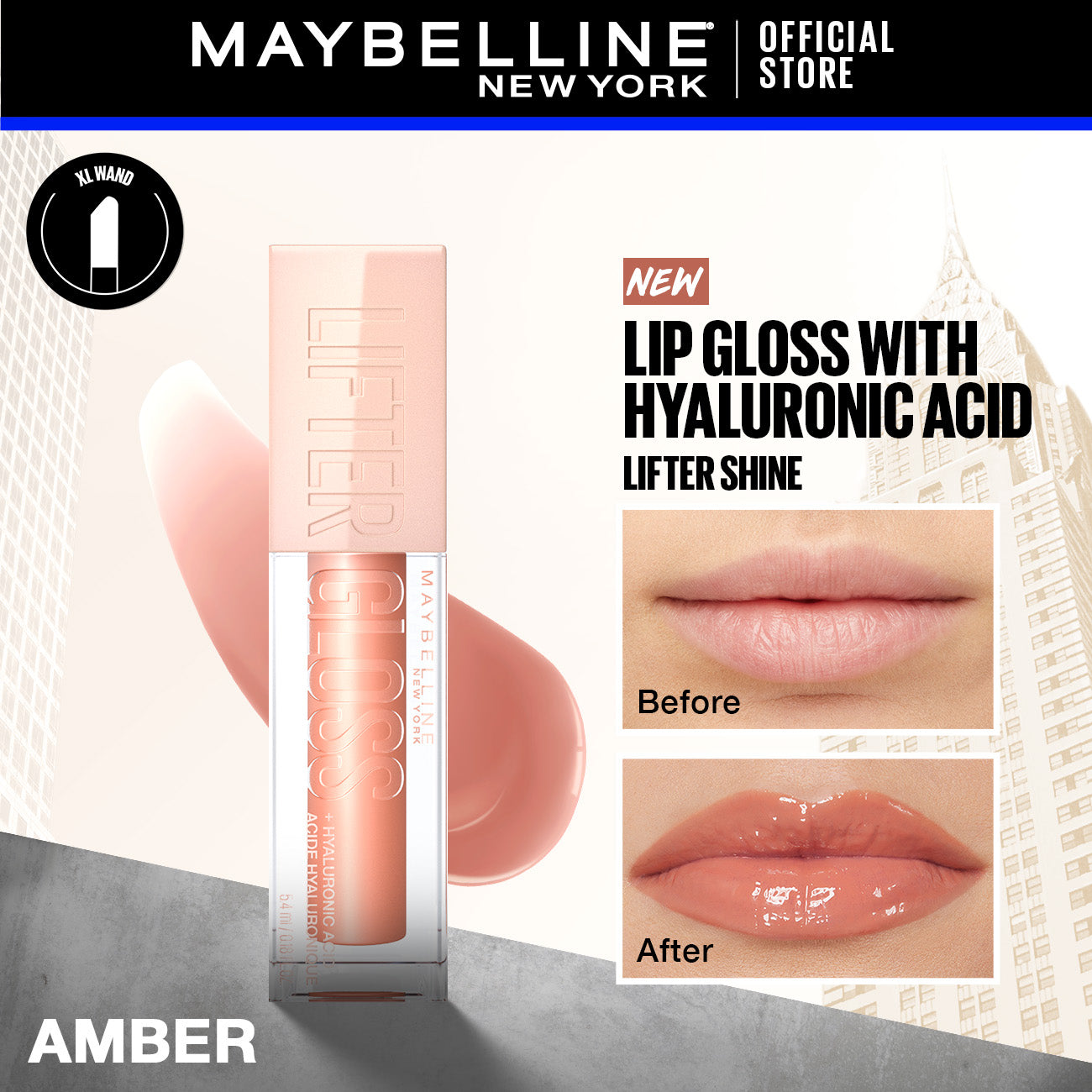  Maybelline New York Lifter Shine® Hydrating Lip Gloss With Hyaluronic Acid