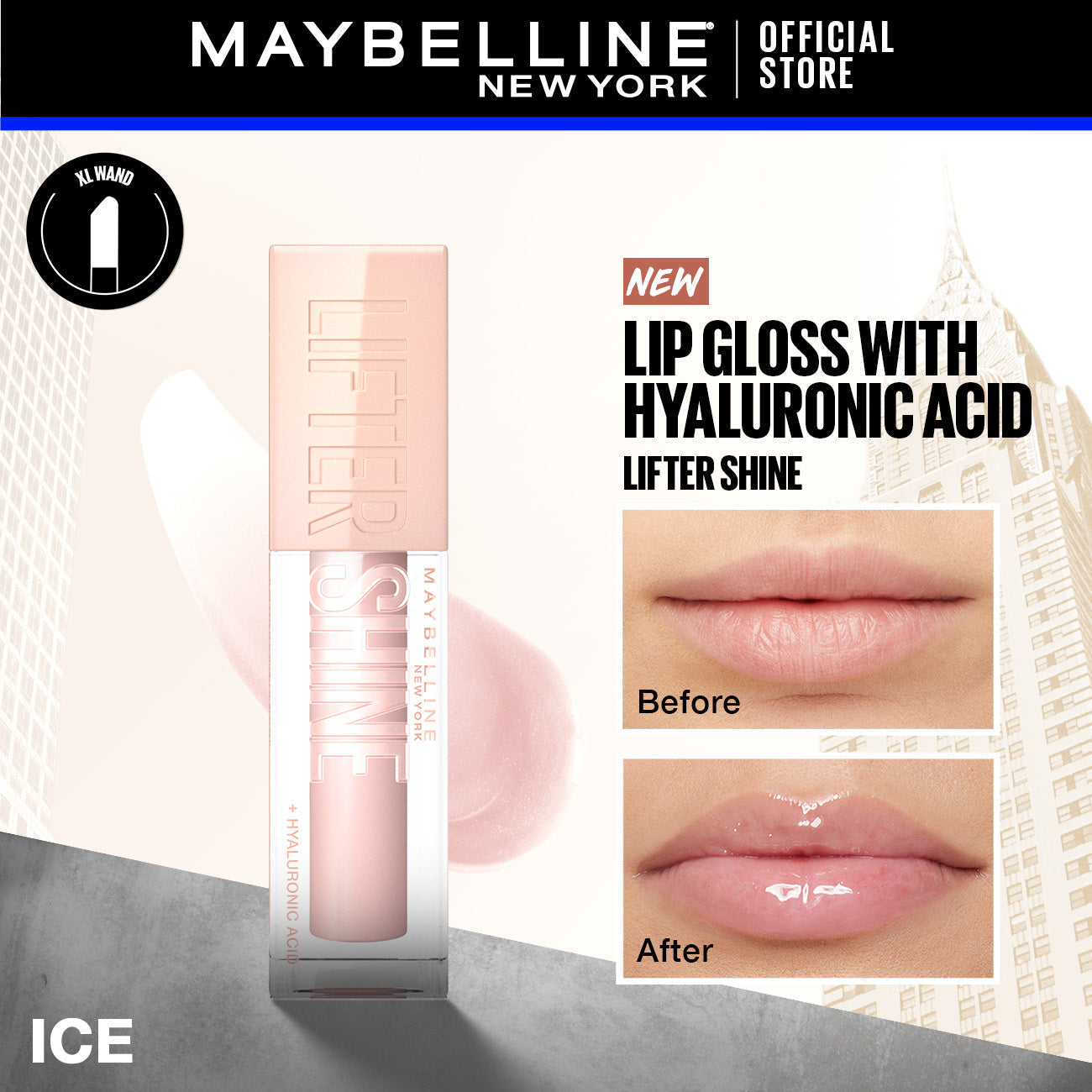  Maybelline New York Lifter Shine® Hydrating Lip Gloss With Hyaluronic Acid