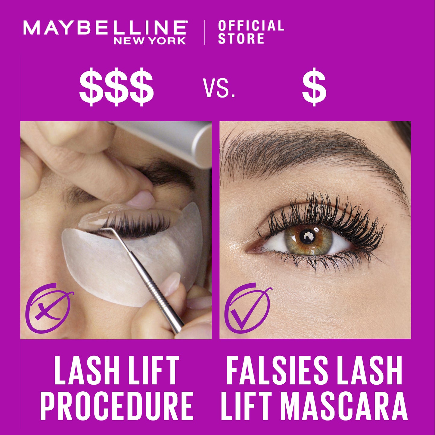 Maybelline New York The Falsies Lash Lift Waterproof Mascara - Lifted, fuller lashes.