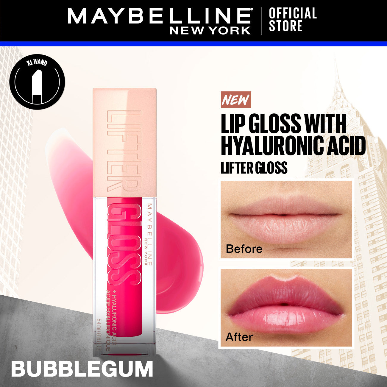  Maybelline New York Lifter Shine® Hydrating Lip Gloss With Hyaluronic Acid