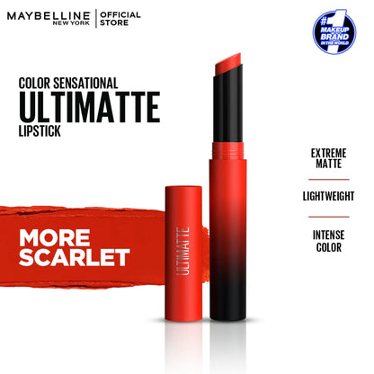 Maybelline New York Color Sensational Ultimatte Slim Lipstick, non-drying formula